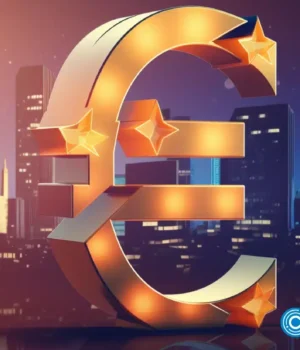 crypto-news-euro-currency-sign-side-view-city-background-bright-light-low-poly-style02-v5.2.webp